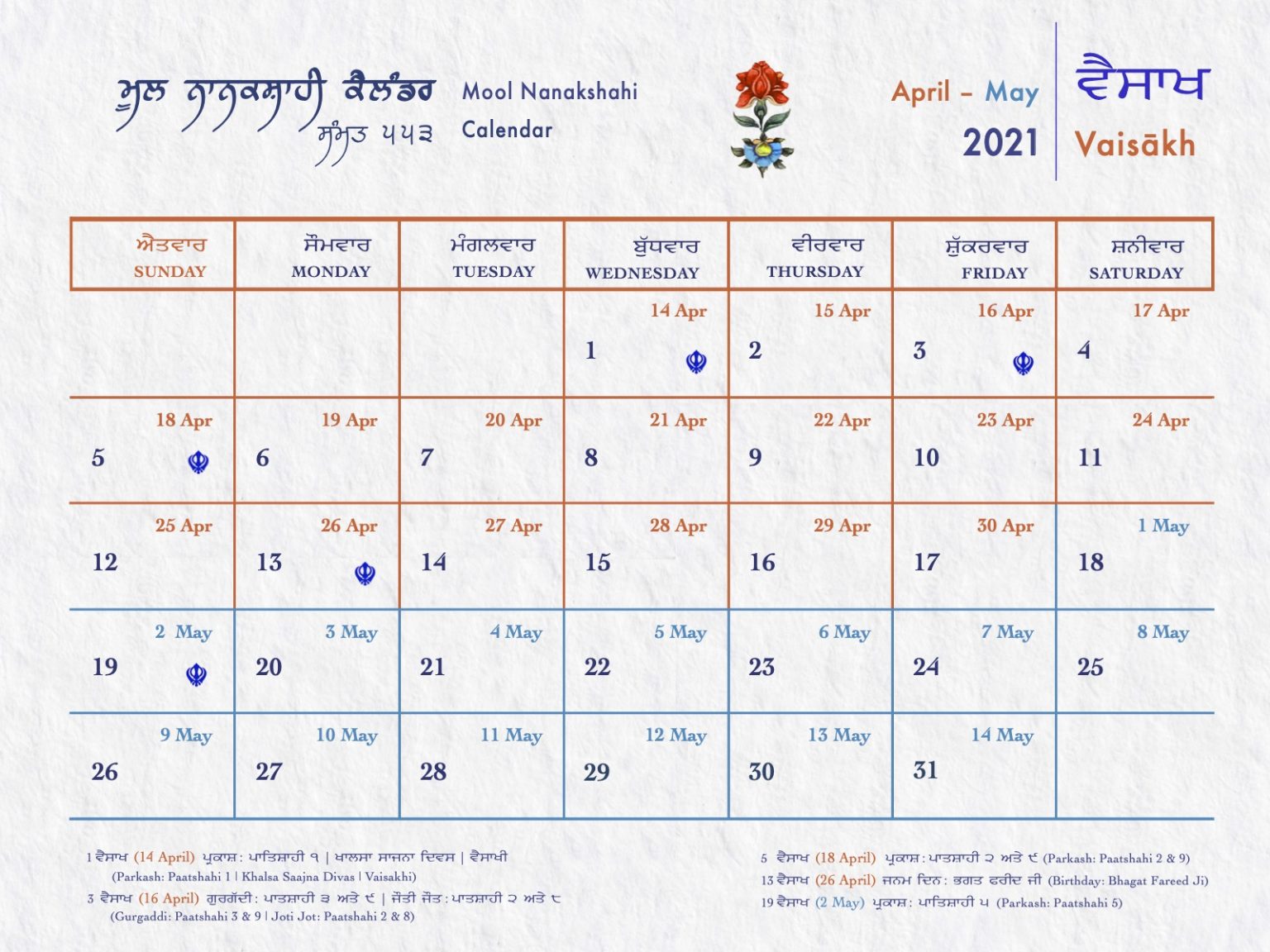 Mool Nanakshahi Calendar The Sikh Calendar Based On Gurbani, Sikh